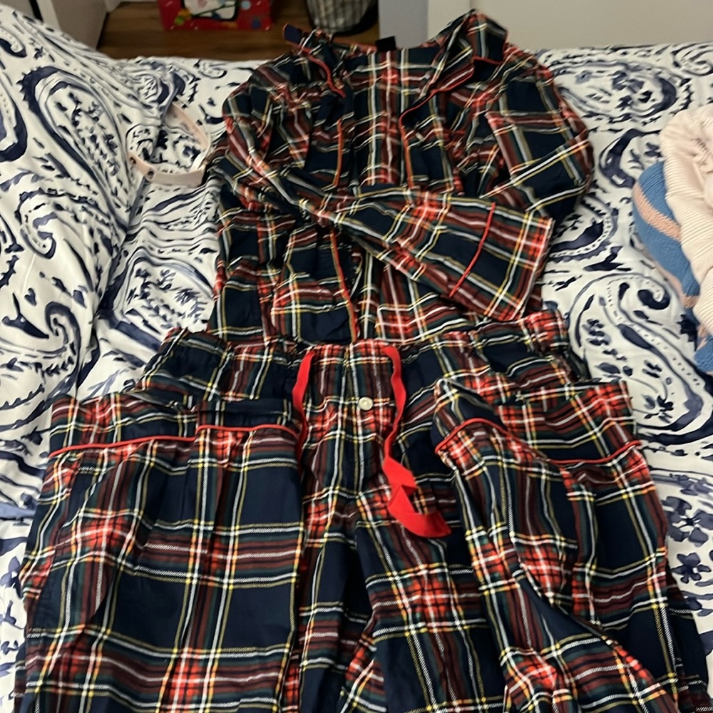 Small j crew plaid pajama set